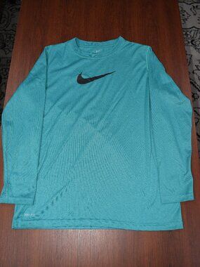 Boys Nike Dri-FIT Long Sleeve Shirt – Size Large (Teal)